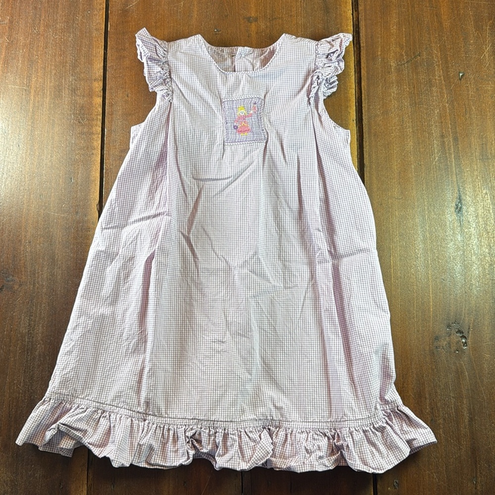 Beaux et Belles Purple‎ Gingham Ruffle Smocked Princess Dress SIZE 6